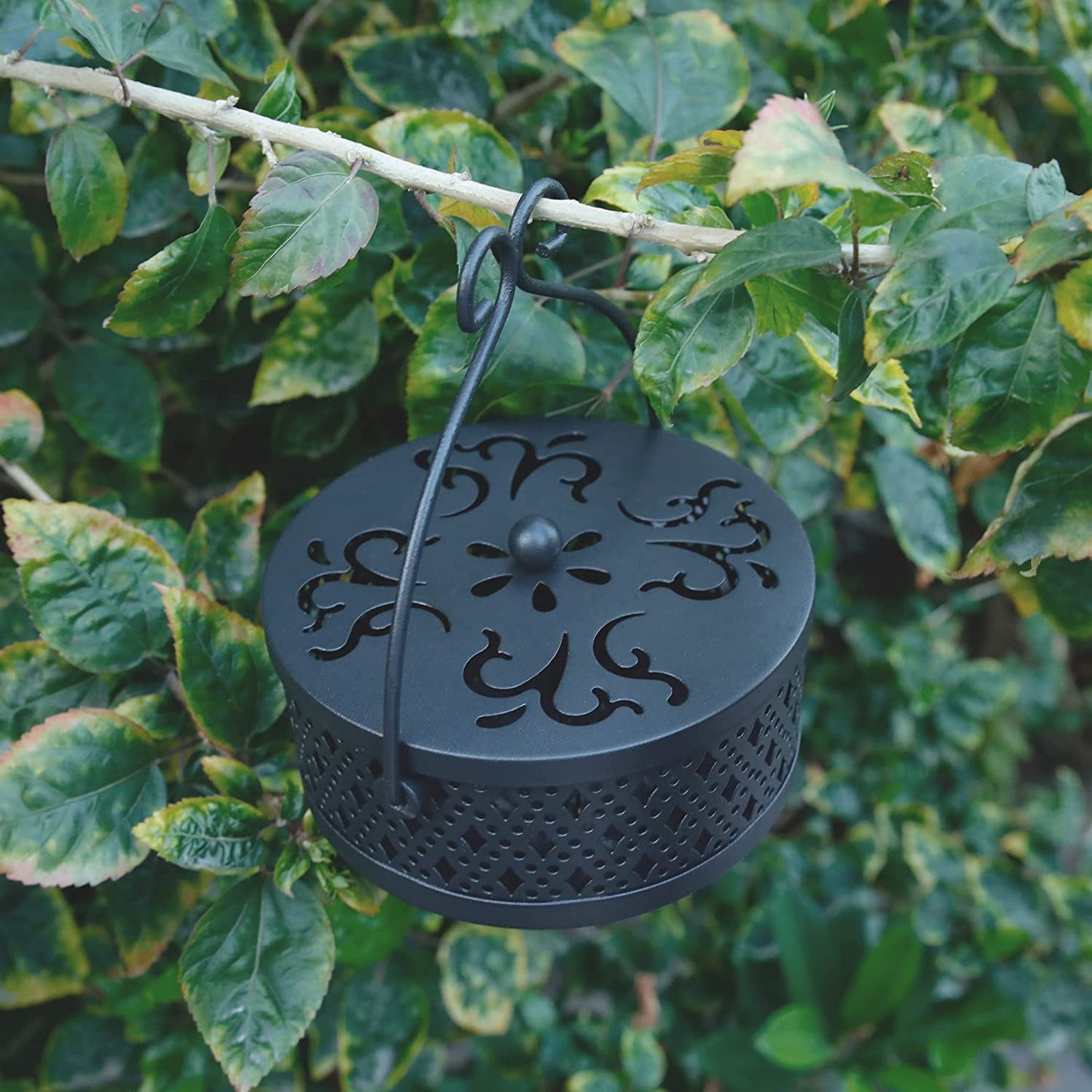 Mosquito Coil Holder, Retro Portable Mosquito Incense Burner for Home and Camping (Black)