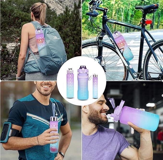 3-Piece Insulated Water Bottle Set for Gym & Office Use