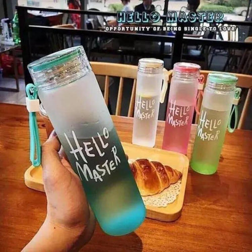 Hello Master Glass Water Bottle for School College Office 480 ml
