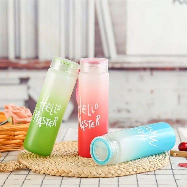 Hello Master Glass Water Bottle for School College Office 480 ml