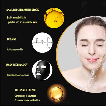 10Pcs/Lot Snail Essence Net Facial Muscle Black Mask Moisturizing Exfoliating Skin Care Skincare Collagen Face Disposable