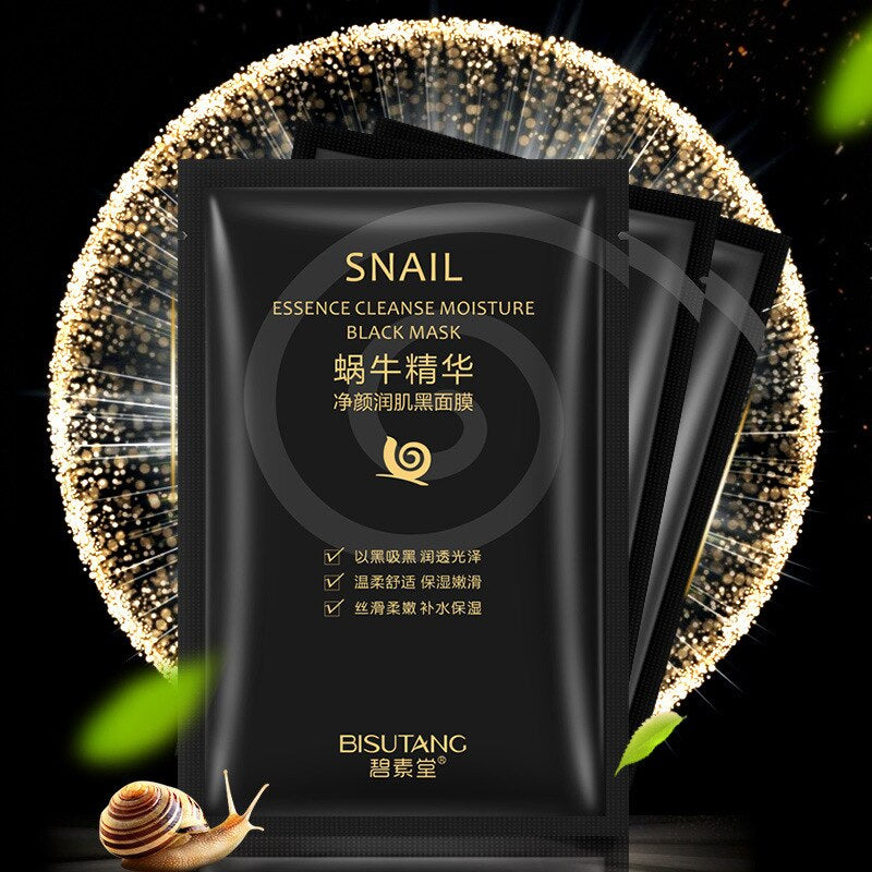 10Pcs/Lot Snail Essence Net Facial Muscle Black Mask Moisturizing Exfoliating Skin Care Skincare Collagen Face Disposable