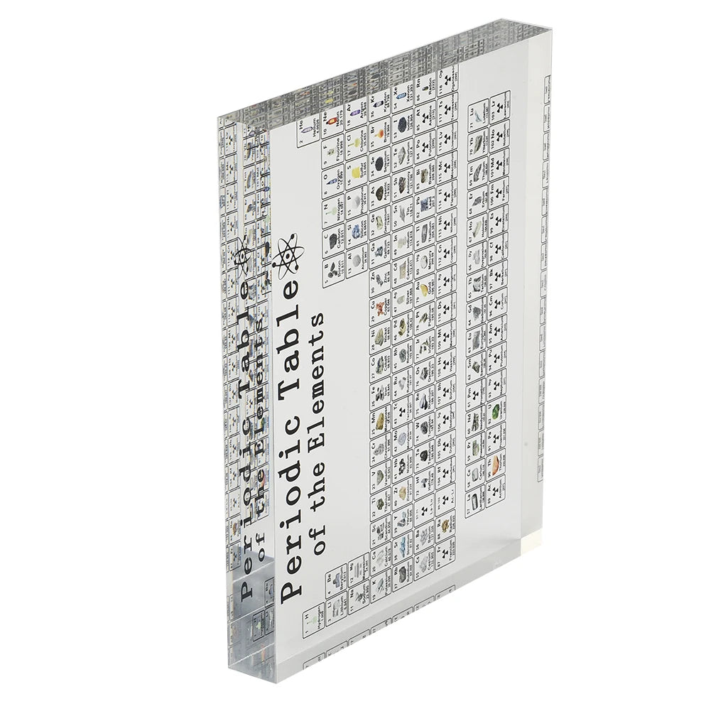 Creative Home Furnishings 3D Acrylic Periodic Table with Real Elements Chemical Periodic Table of Elements Samples